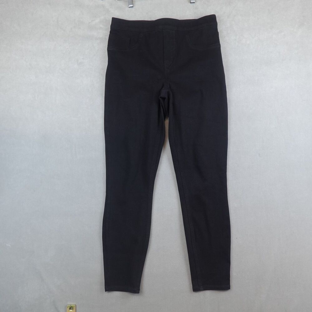 SPANX Jeanish Ankle Leggings Womens LargeBlack Stretch Knit 20018R